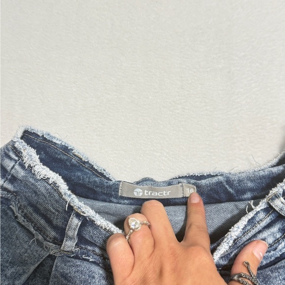 Tractr Y2K Micro Mini Denim Skirt with Chain - Picture 5 of 5